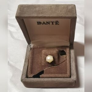 Vintage Dante Men's Gold Tone Pearl Tie Tac Pin